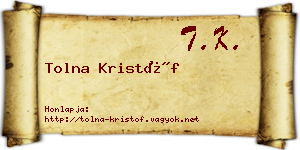 Tolna Kristóf névjegykártya